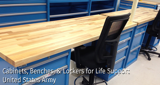 Cabinets, Benches, & Lockers for Life support