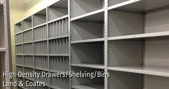 High Density Drawers, High Density Shelves, and High Density bins