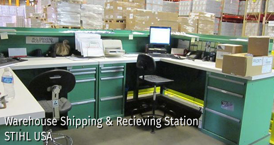 Warehouse Shipping & Receiving Station with Cabinets